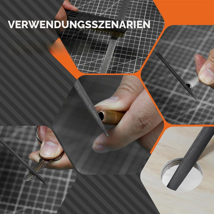 CCLIFE Feilenset 17tlg Profi Werkstattfeilen Set enthält 4tlg Grosse Metallfeilen, 12tlg Klein Nadel