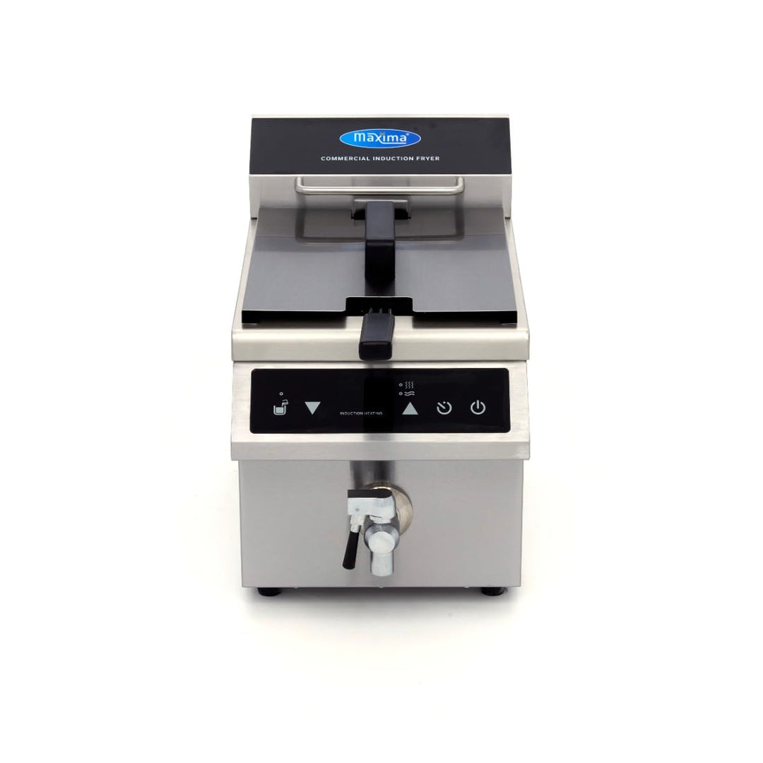 Maxima Gastro Fritteuse - 8 l - 1 Körb - Induktion - mit Ablasshahn