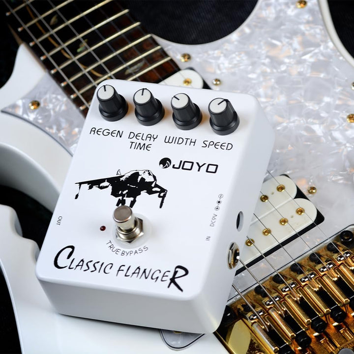 JOYO Flanger-Effektpedal Erzielen Sie metallische Flanger-Sounds und schnelles, zitterndes Vibrato f
