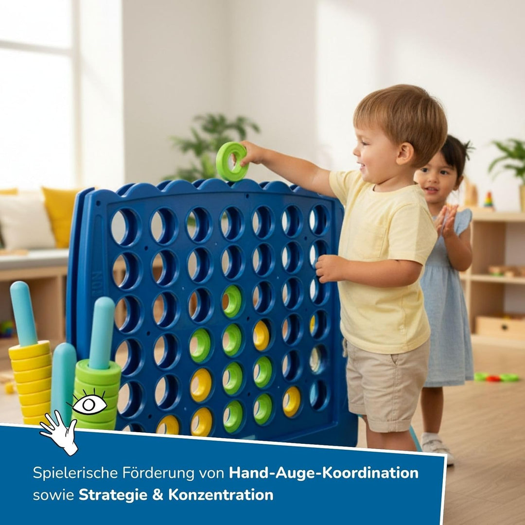alldoro 60010 XXL 4 gewinnt, 115 x 60 x 88 cm, wetterfestes &amp; extra grosses Familienspiel mit 42 Ste