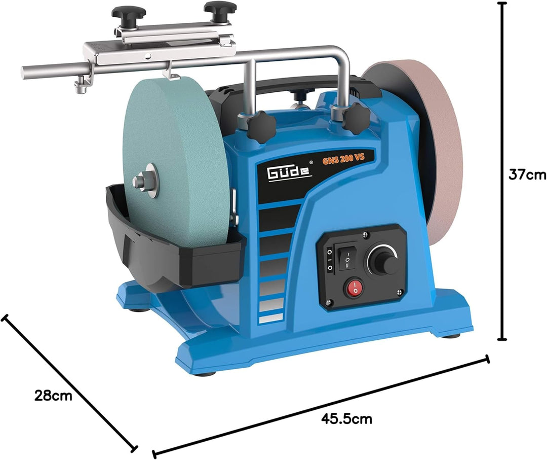 Güde 55247 GNS 200 VS Nassschleifer (230 V, 120 W, 200 mm Trocken- und Nass-schleifscheibe), Blau 20
