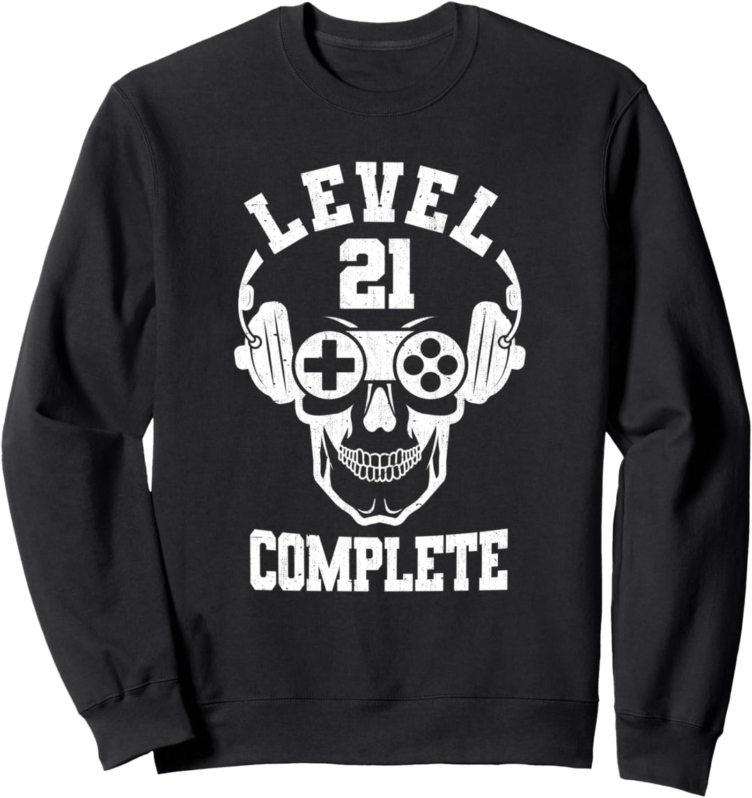 Level 21 Complete 21 Jahre Geburtstag Geschenk Video Gamer Sweatshirt