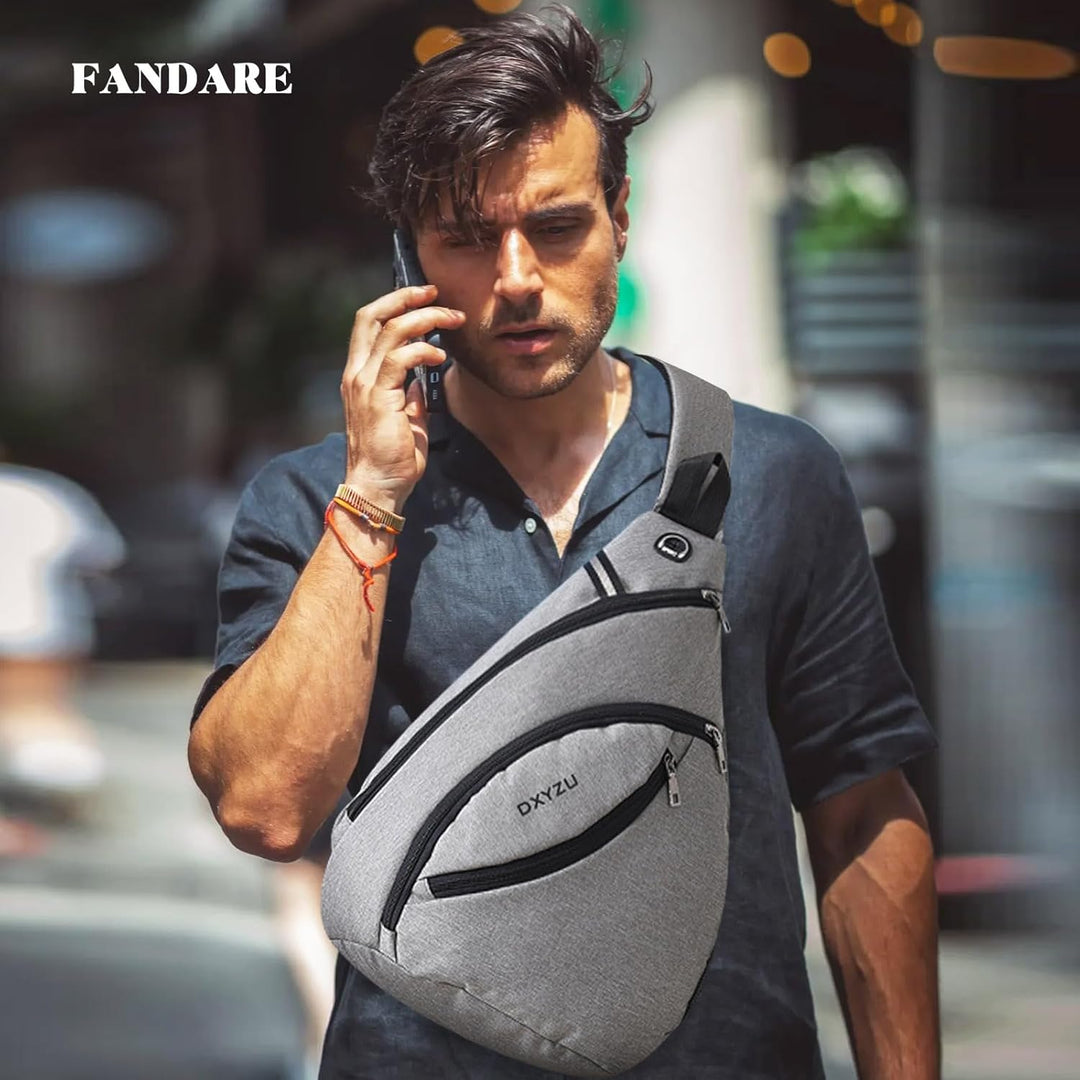 FANDARE Ultraleicht Brusttasche Schultertasche Herren Sling Chest Bag Wasserdicht Umhängetasche mit