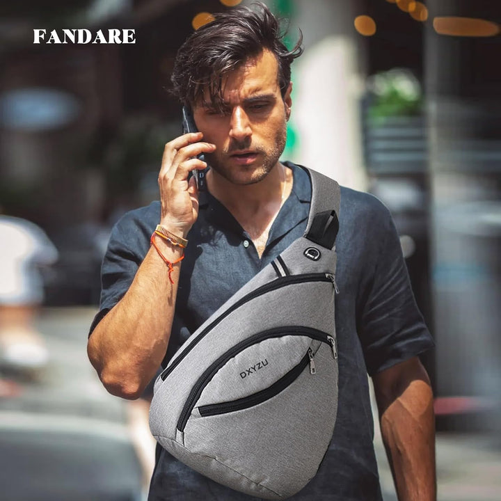 FANDARE Ultraleicht Brusttasche Schultertasche Herren Sling Chest Bag Wasserdicht Umhängetasche mit