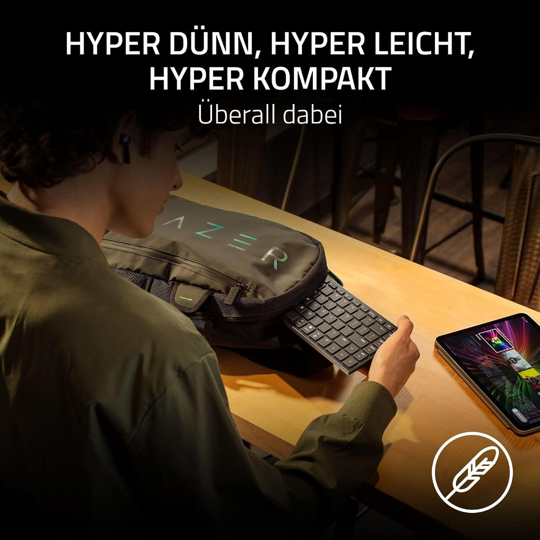 Razer Joro Portable Keyboard - Kompakte kabellose Tastatur mit Hintergrundbeleuchtung - Bluetooth -