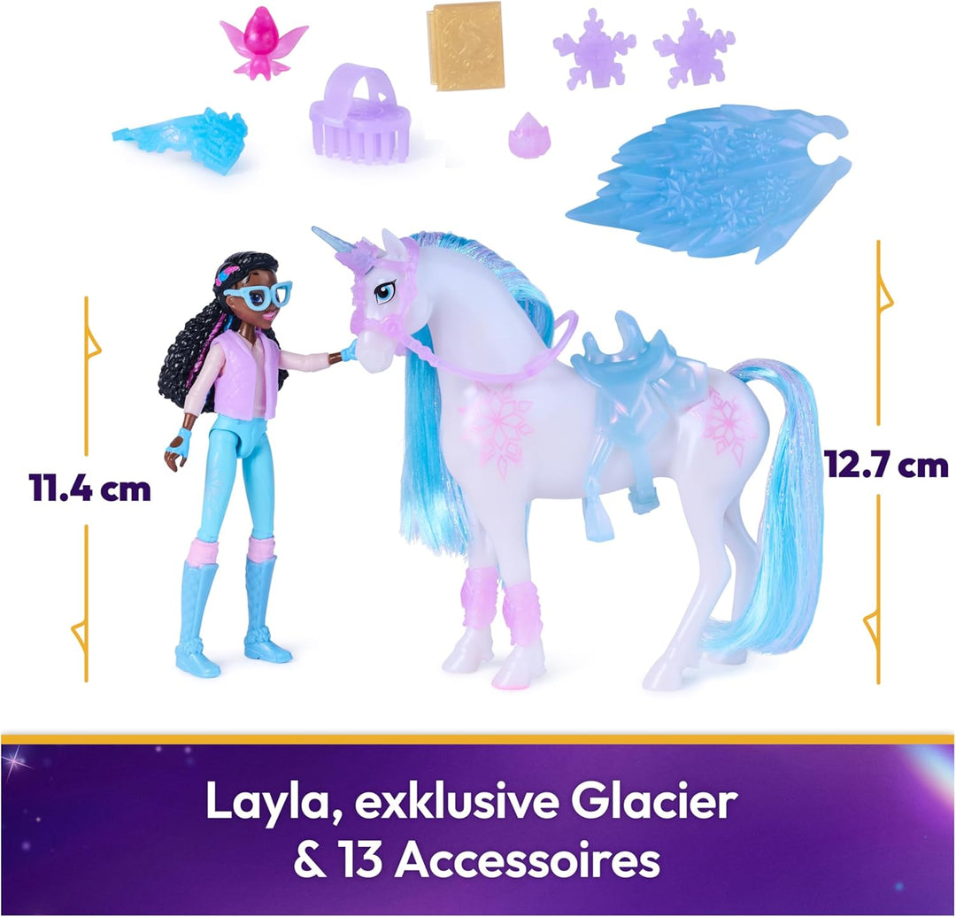 Unicorn Academy - Glacier’s Gemstone-Abenteuer mit Layla, ca. 12 cm Originalfiguren zur Netflix Seri