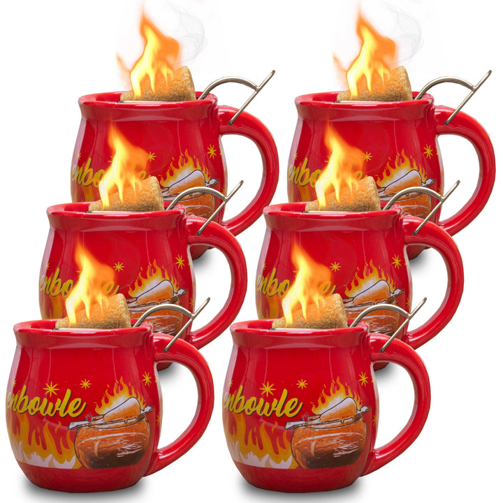 Feuerzangentasse 6er im Karton, Rot/Rühmann - für Feuerzangenbowle