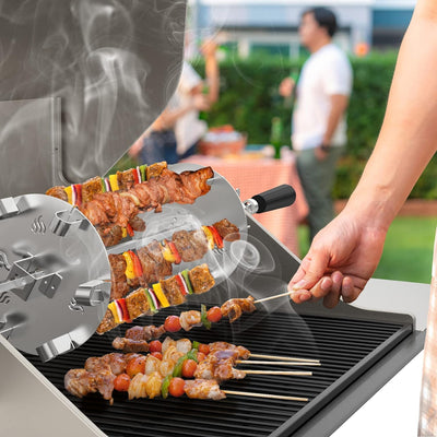 Onlyfire Universal Drehbar Grillspiess System Rotisserie Nadel Set, passt für jeden Grill Drehspiess