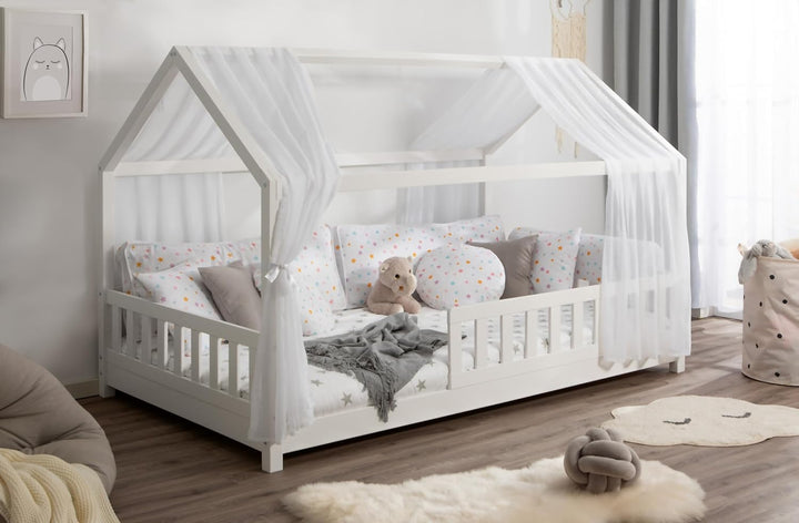 TiCAA Tüll-Set für Hausbett Kay weiss