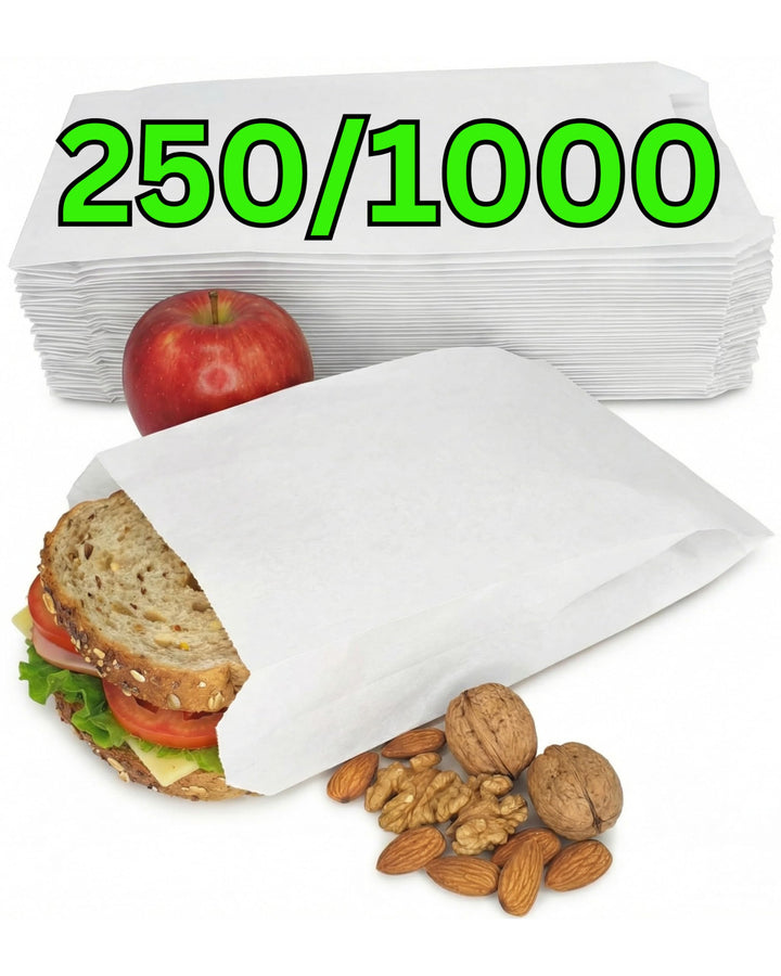 Papiertüten 1000 Stück - Brottüten Papier - Bäckertüten - Brötchentüten Kraftpapier - Frühstücksbeut