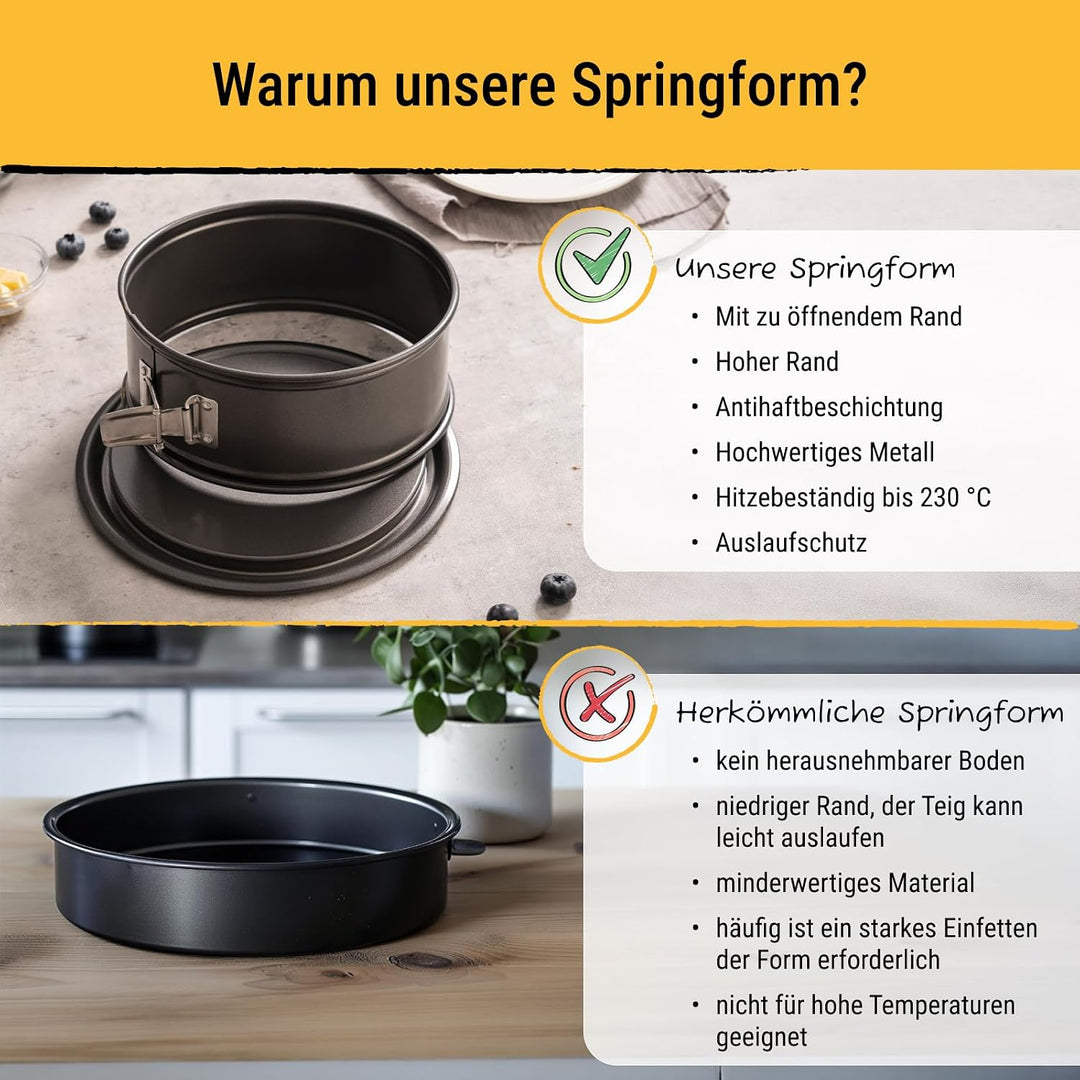Birkmann, Easy Baking, Springform Ø 28 cm, runde Kuchenform mit hohem Rand, antihaft, auslaufsicher,