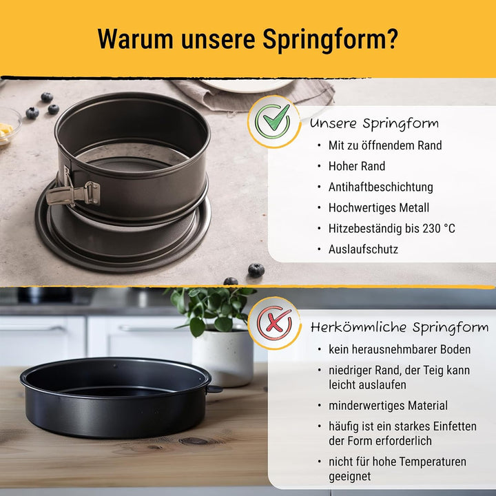 Birkmann, Easy Baking, Springform Ø 28 cm, runde Kuchenform mit hohem Rand, antihaft, auslaufsicher,