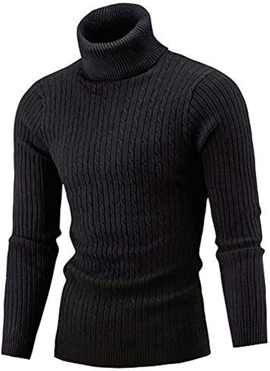 AIDEAONE Rollkragenpullover Herren Stehkragenpullover Winter Pullover Rollkragenstrickpullover Rollk