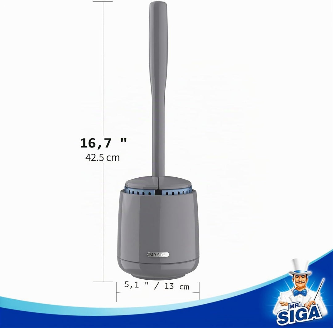 MR.SIGA Toilettenbürste WC Bürste und Halter mit schnell trocken Behälter und festem Griff, Premium