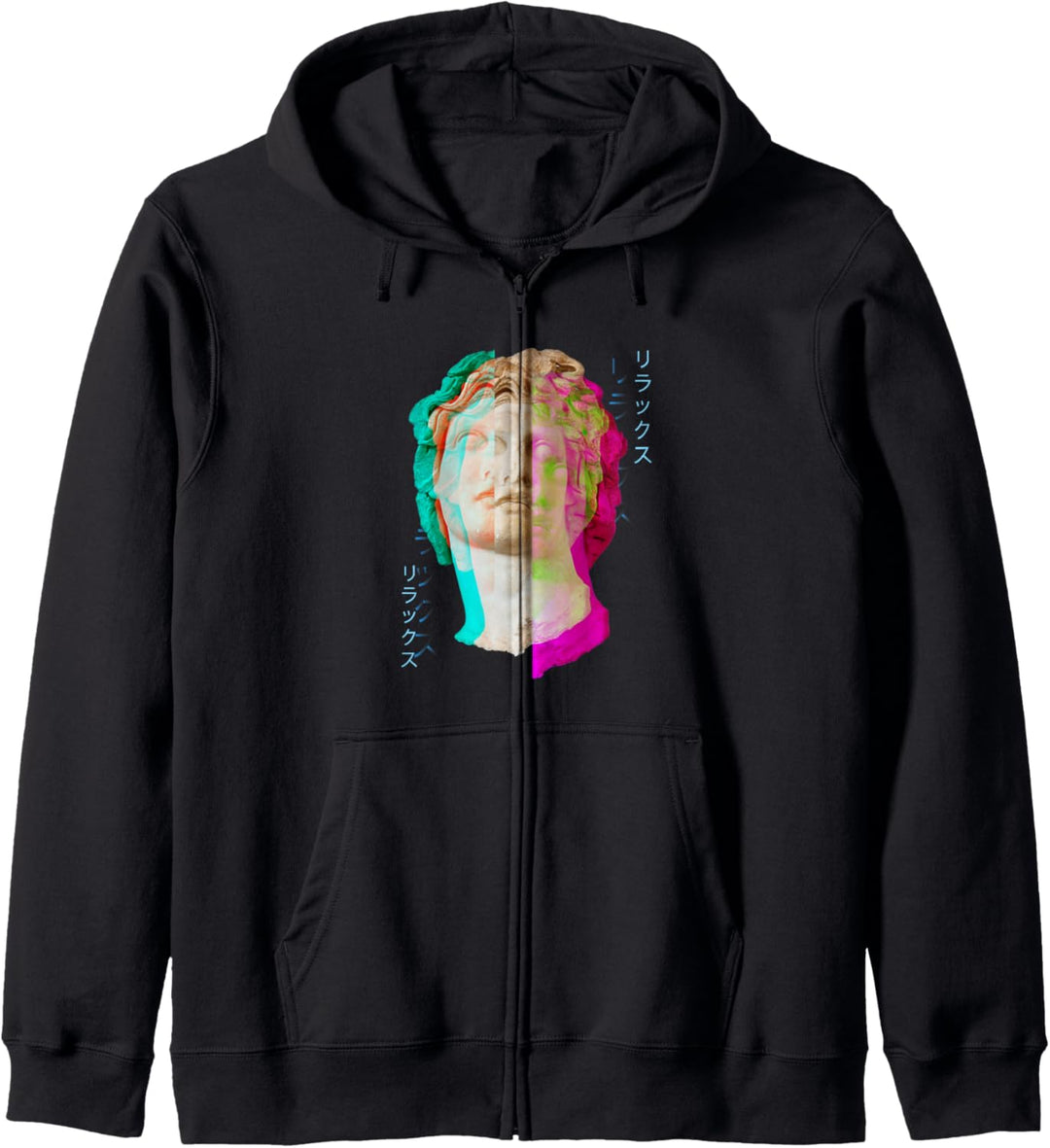 Glitch griechische Statue Retrowave Synthwave Dampfwelle Kapuzenjacke