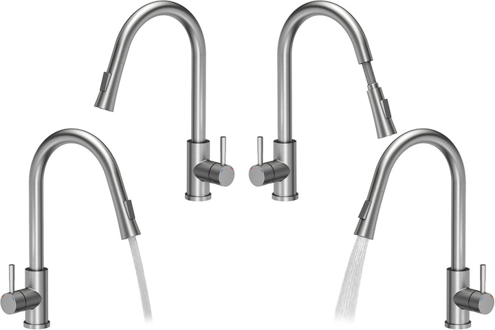 VBChome Set Spülbecken mit Armatur 60 x 50 cm Schwarz Spülmittelspender Siphon Matte Planke Granit S