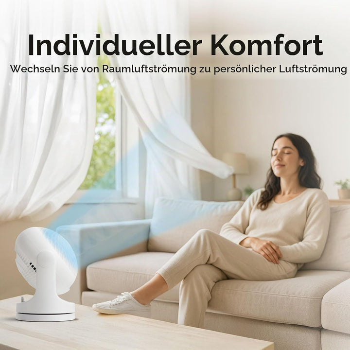 Woozoo ® by Ohyama, Leistungsstarker Tischventilator, 50W, Oszillation, mit Fernbedienung, Timer, Fü