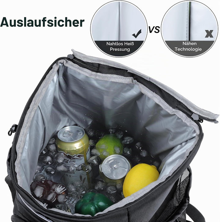 Outplea 30L Kühlrucksack Gross, Auslaufsicherer Isolierte Picknickrucksack für Männer Frauen, Thermo
