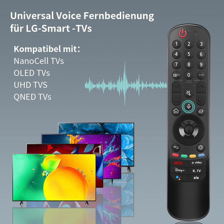 Gvirtue MR22GN Sprach Magic Fernbedienung für LG fernseher, Ersatz für LG Fernbedienung MR23GA MR22G