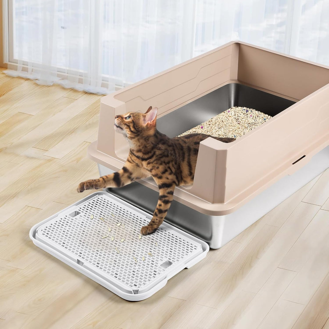 grosse Katzentoilette Rampe Matte, 42x30CM Katzentreppe, Katzenstreu Catcher für automatische selbst