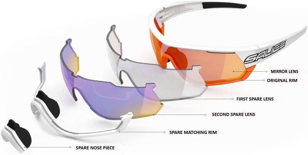 Salice Weide 016rw – Fahrradbrille, Farbe: Einheitsgrösse Weiss/Gelb Einheitsgrösse Weiss / Rot, Ein