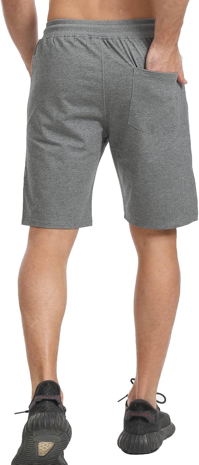 JustSun Herren Shorts Kurze Sporthose Baumwolle Stretchstoff mit Reissverschluss, S A Grau