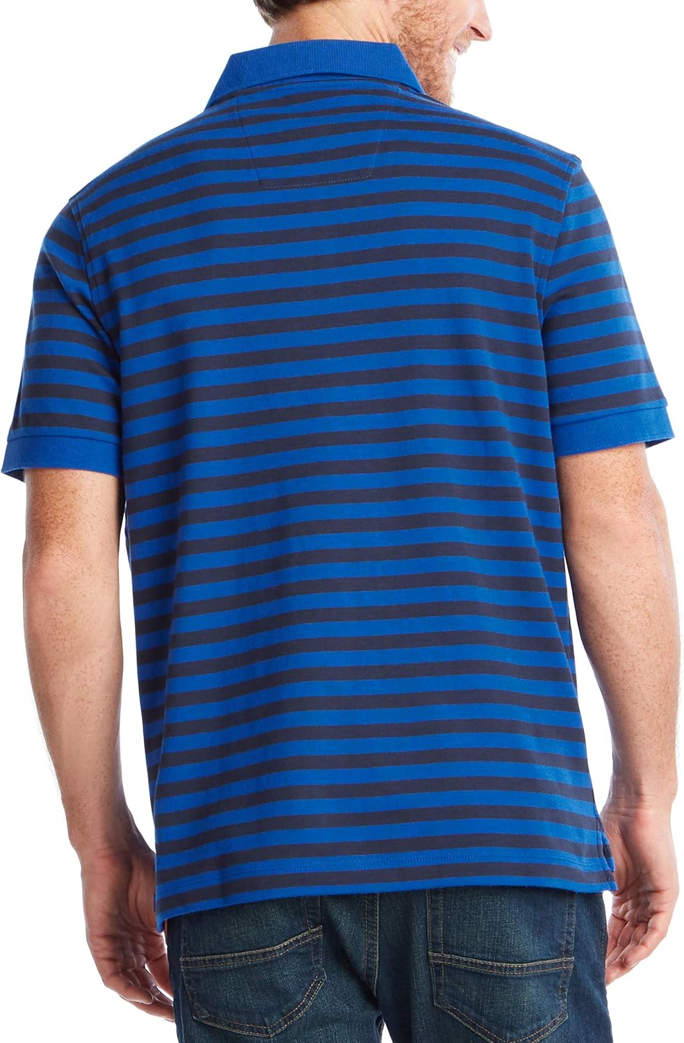 Nautica Herren Klassisches Poloshirt, Kurzärmelig, 100% Baumwolle, Gestreift, Weich Polohemd 1X Hell