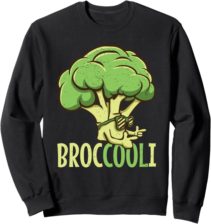 Vegan Cooler Brokkoli Broc cool i mit Sonnenbrille Gemüse Sweatshirt