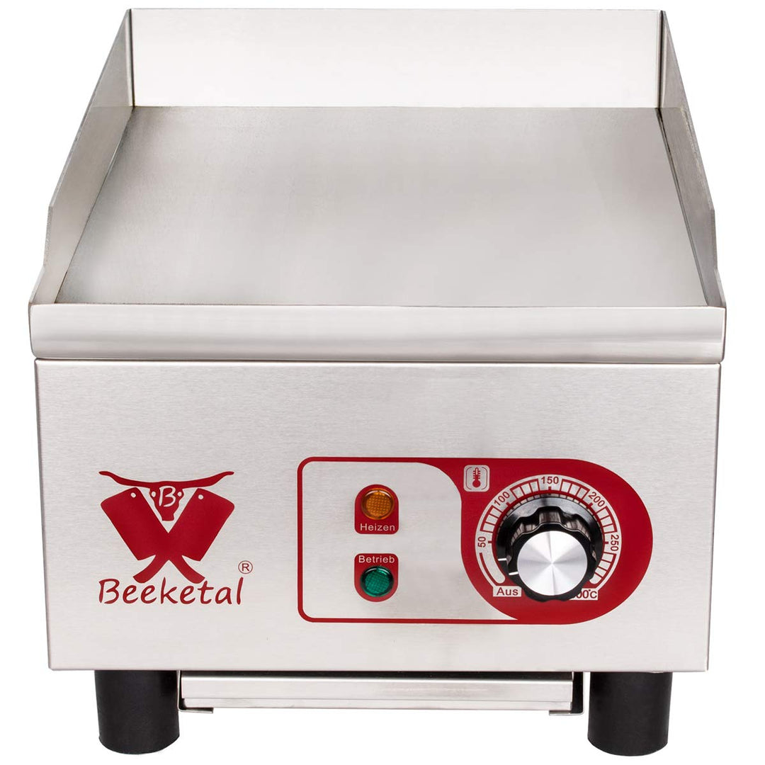 Beeketal 'BHGP-4' Profi Gastro Gusseisen Grillplatte elektrisch mit ca. 270 x 320 mm Grillfläche (gl