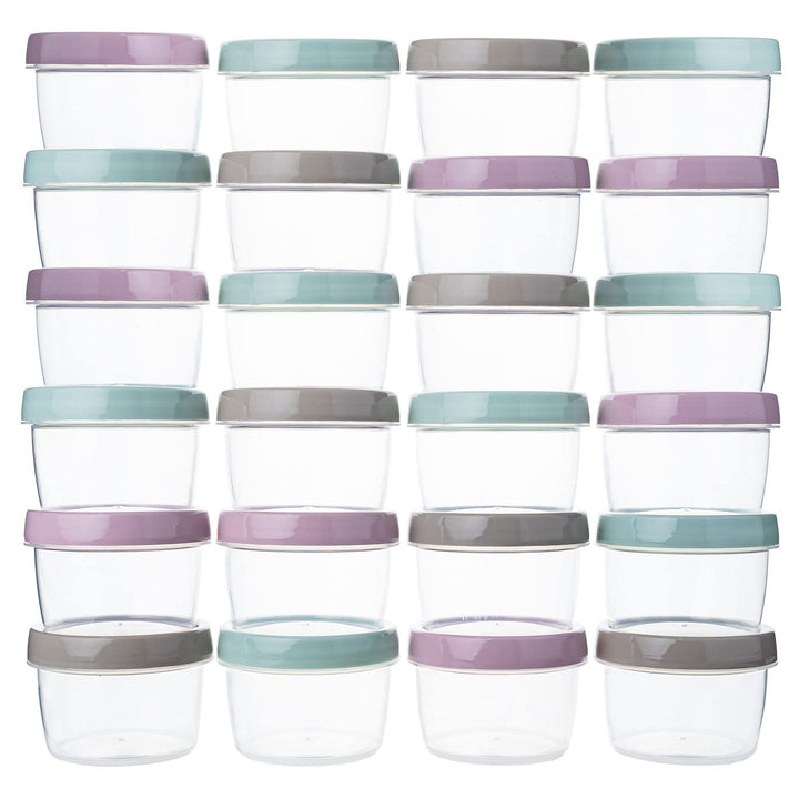 QILZO® Packung mit 24 Lebensmittelbehältern für Babynahrung 200 ml, BPA-frei, mikrowellen- und spülm