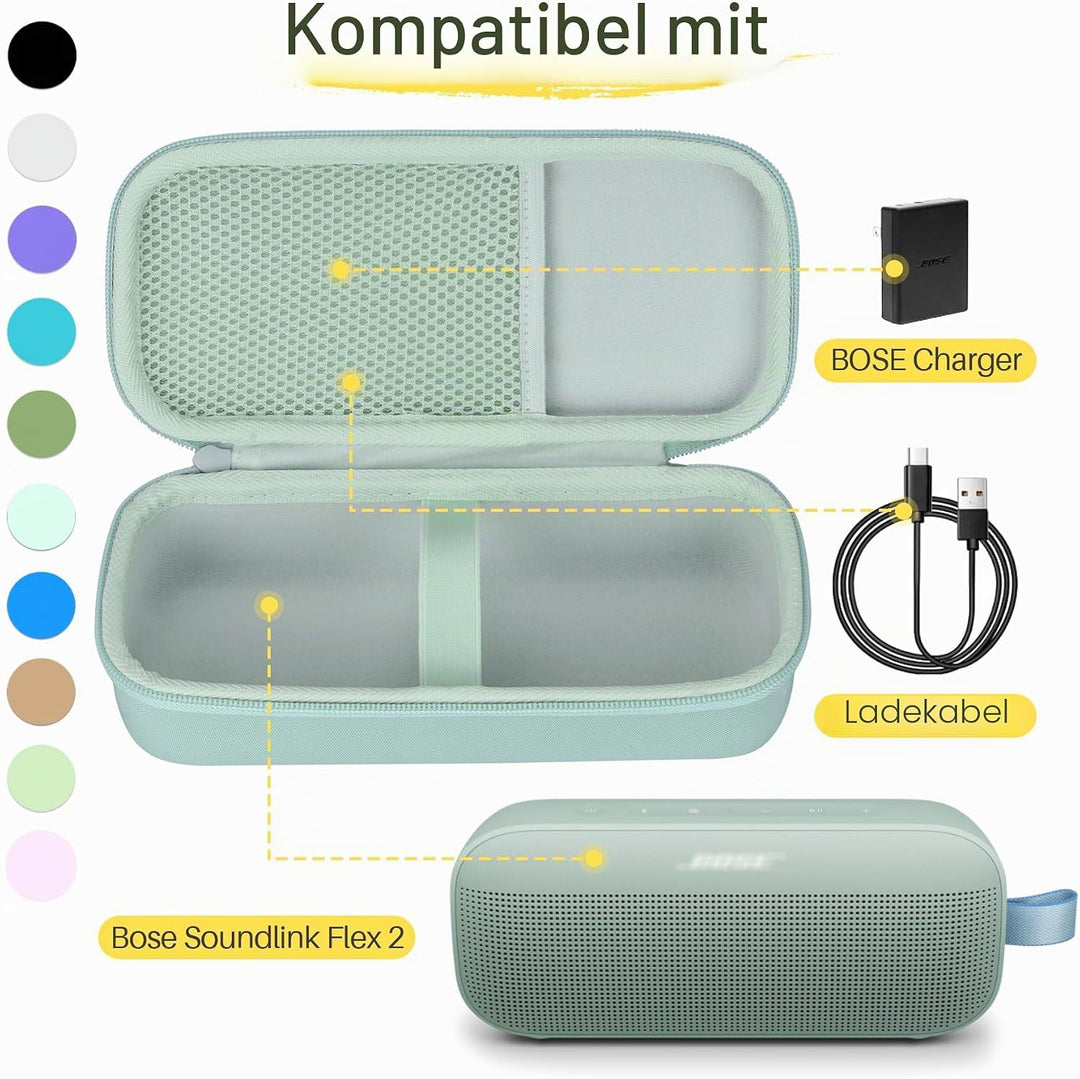 Lebakort Hart Schutz Hülle Etui für Bose SoundLink Flex (2 Gen) / Flex Tragbarer Lautsprecher Hellgr