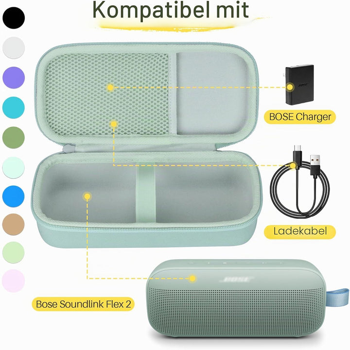 Lebakort Hart Schutz Hülle Etui für Bose SoundLink Flex (2 Gen) / Flex Tragbarer Lautsprecher Hellgr