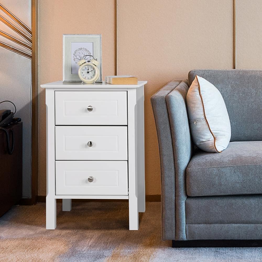 Yaheetech 2 STK. Nachtschrank Nachtkommode Boxspringbett Nachttisch Konsole Schrank, mit Schubladen,