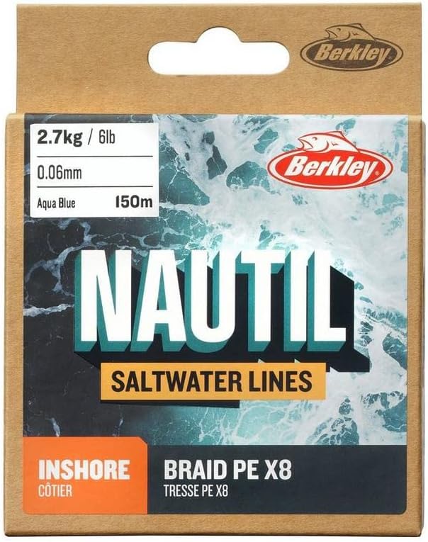 Berkley Nautil Inshore Braid Angelschnur AquaBlue - 0.30MM-18.1kg-300m Aquablue, AquaBlue - 0.30MM-1