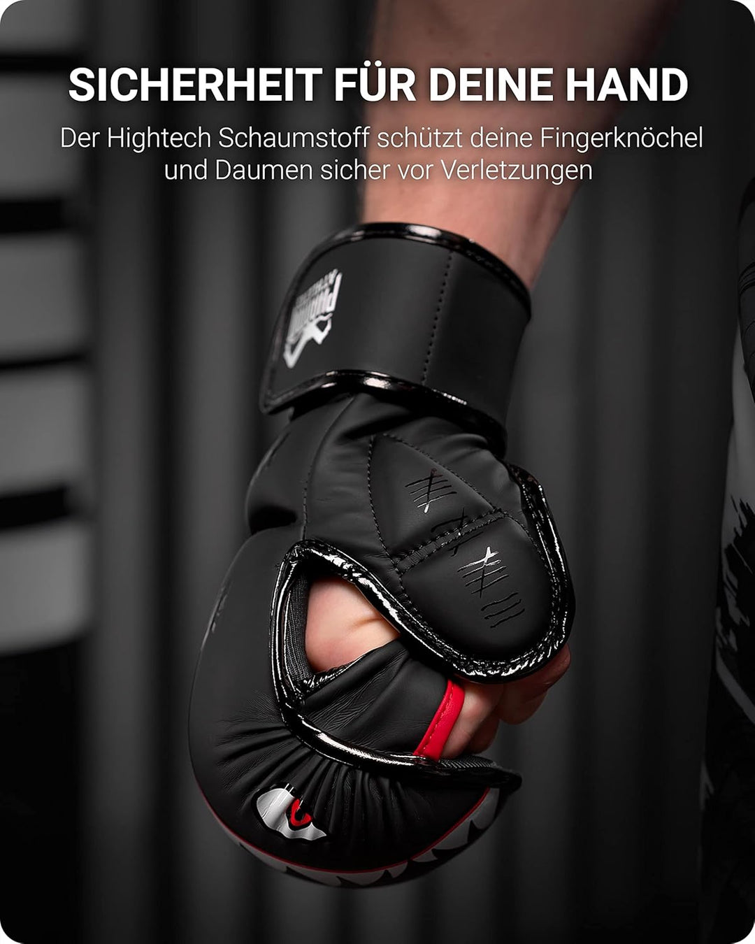 Phantom MMA Handschuhe APEX | Profi Gloves für Sparring, Fight, Boxen, Freefight Fight Squad - Schwa