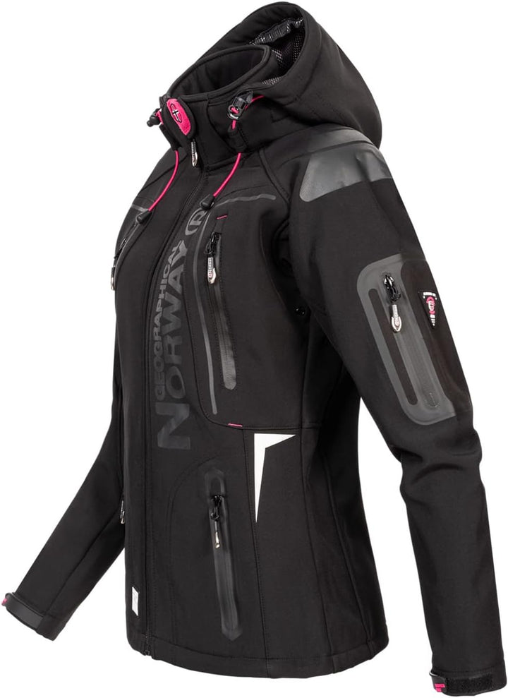 Geographical Norway Damen Softshell Outdoor Jacke Black L