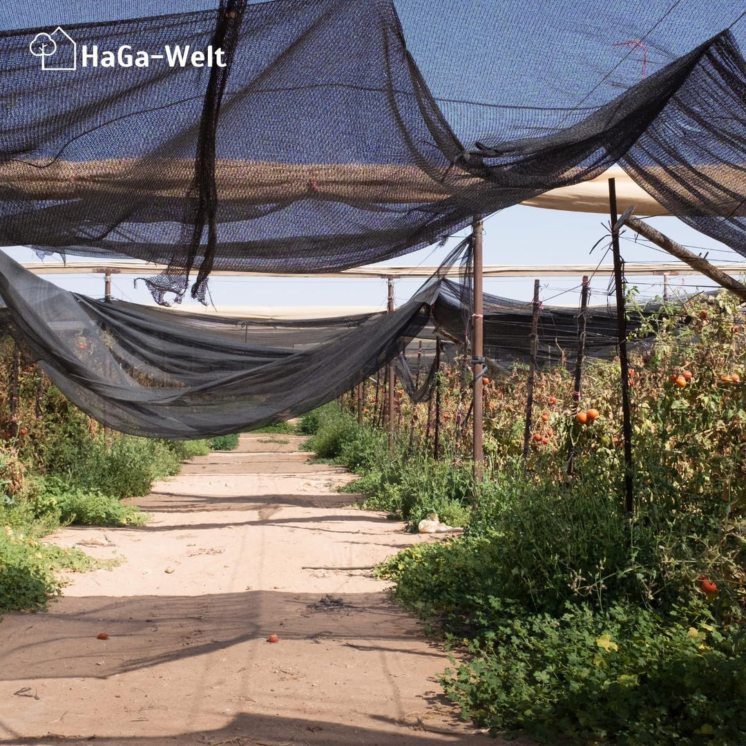 HaGa® Schattiernetz 4m x 5m mit 60% Schattierwirkung in grün - Sonnenschutzgewebe Sichtschutz für Za