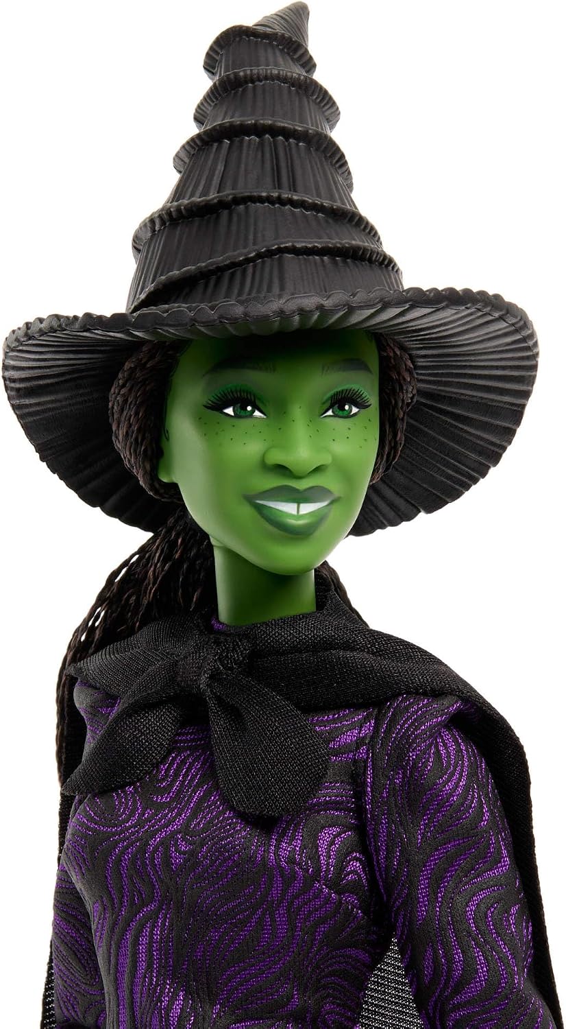 Mattel Universal Pictures Wicked Elphaba Thropp-Modepuppe mit abnehmbarem Outfit und 7 Bewegungspunk