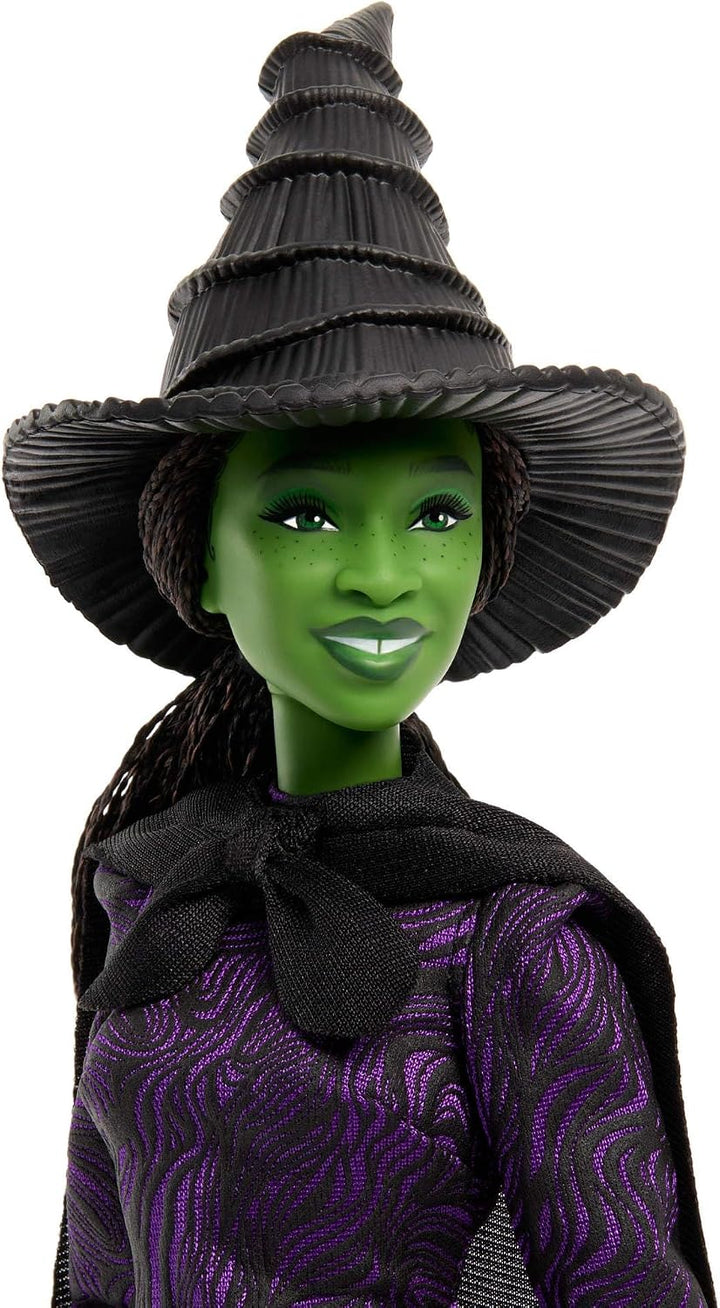 Mattel Universal Pictures Wicked Elphaba Thropp-Modepuppe mit abnehmbarem Outfit und 7 Bewegungspunk