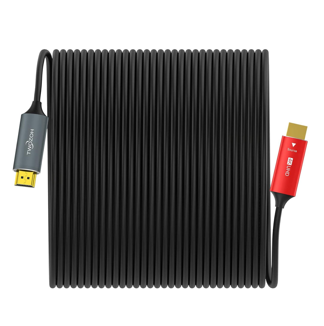 Twozoh HDMI Glasfaser Kabel 20M, HDMI Optisches Kabel 2.0 4K/60Hz 18Gbps High Speed UHD Fiber Optic