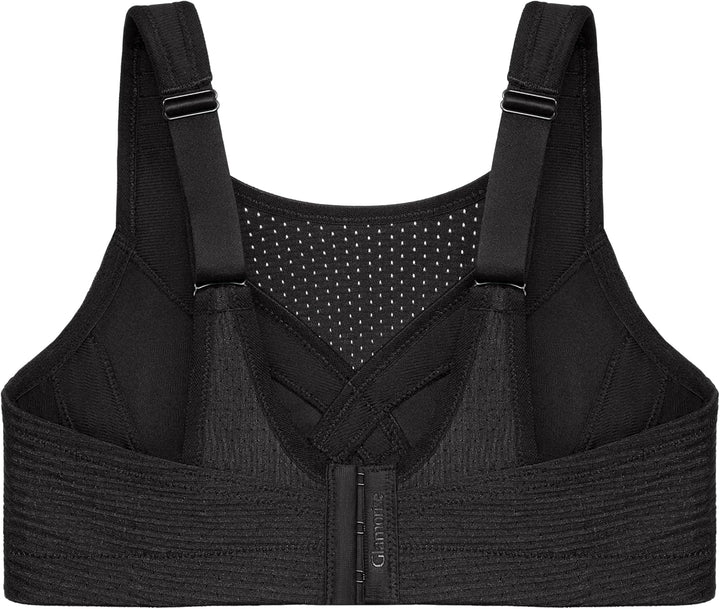 Glamorise Damen Sports Bra, 254 cm 75B Einfarbig Schwarz, 75B Einfarbig Schwarz