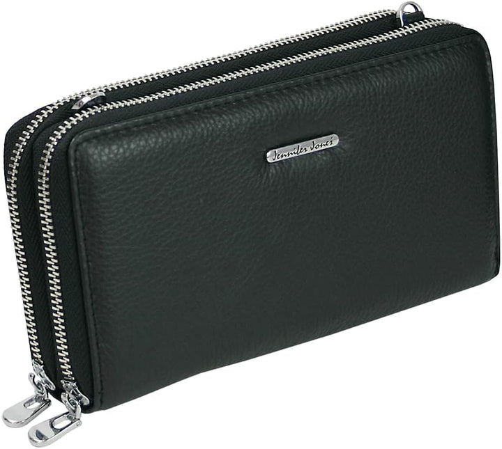 Jennifer Jones - Echt Leder Handtasche mit Handyfach - 2in1 Handytasche & Geldbörse mit RFID-Schutz