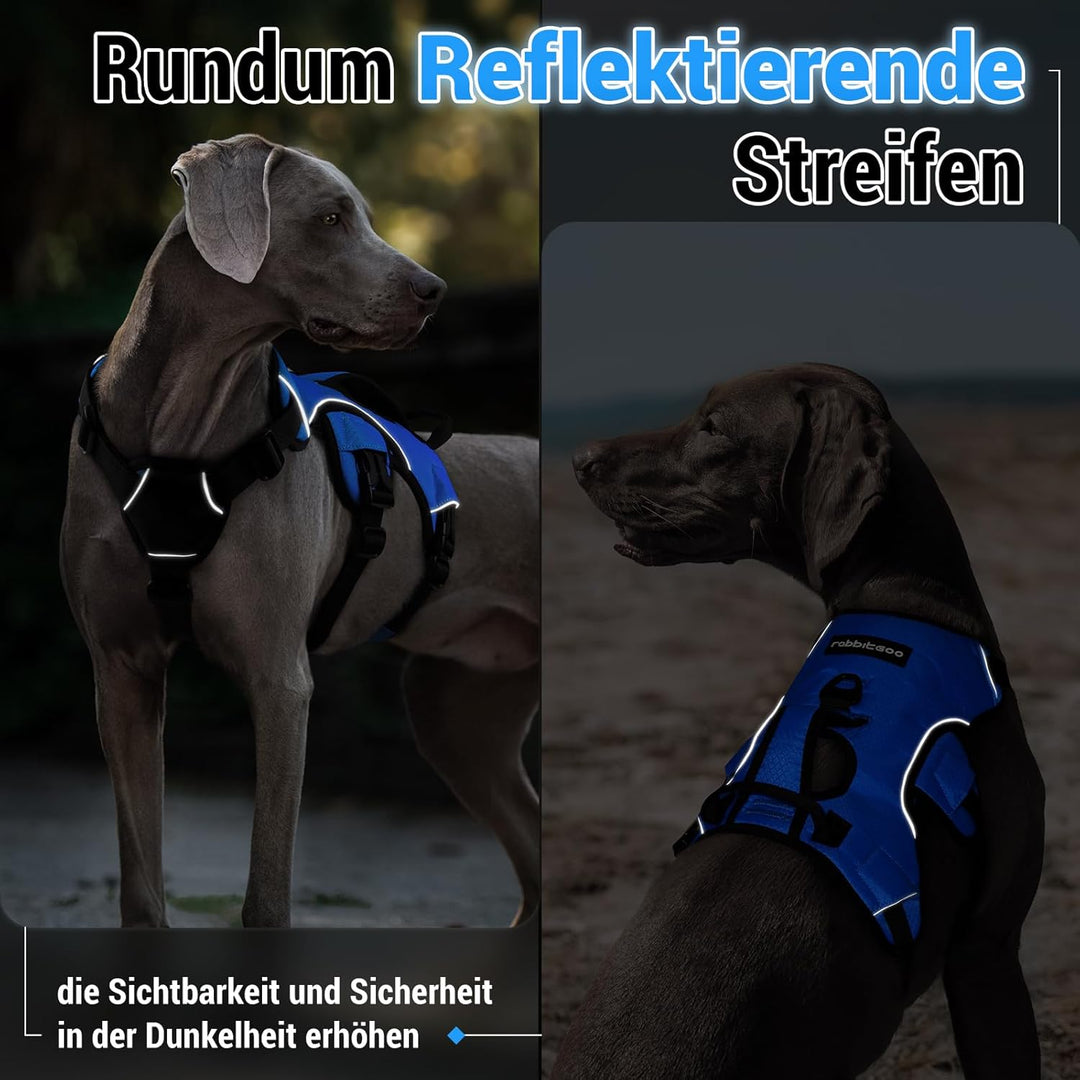 rabbitgoo Ausbruchsicheres Hundegeschirr Grosse Hunde mit Griff, Anti Zug Sicherheitsgeschirr Hund A