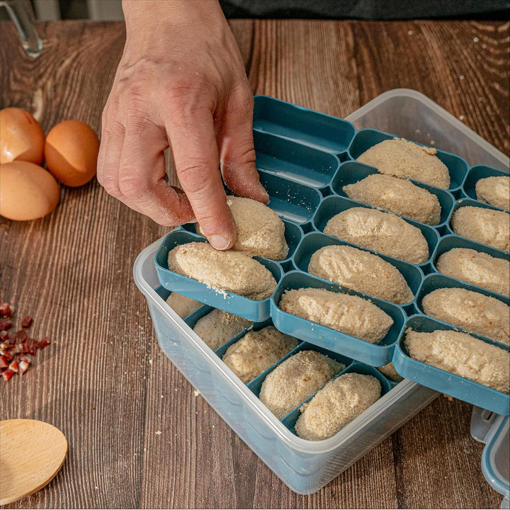 IBILI 686600 Aufbewahrungsbehälter für Kroketten, BPA-freier Kunststoff, 3 stapelbare Schalen zur Au