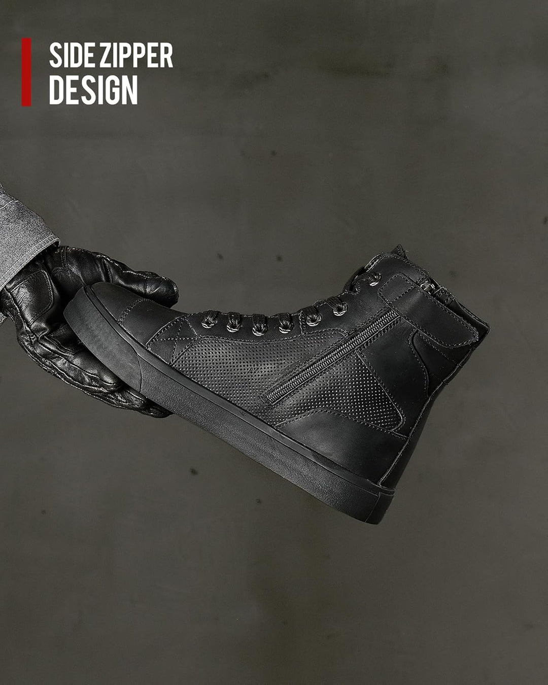 BORLENI Motorradschuhe Herren Sommer Motorradstiefel Männer lässige atmungsaktive Leder Motorrad Sne