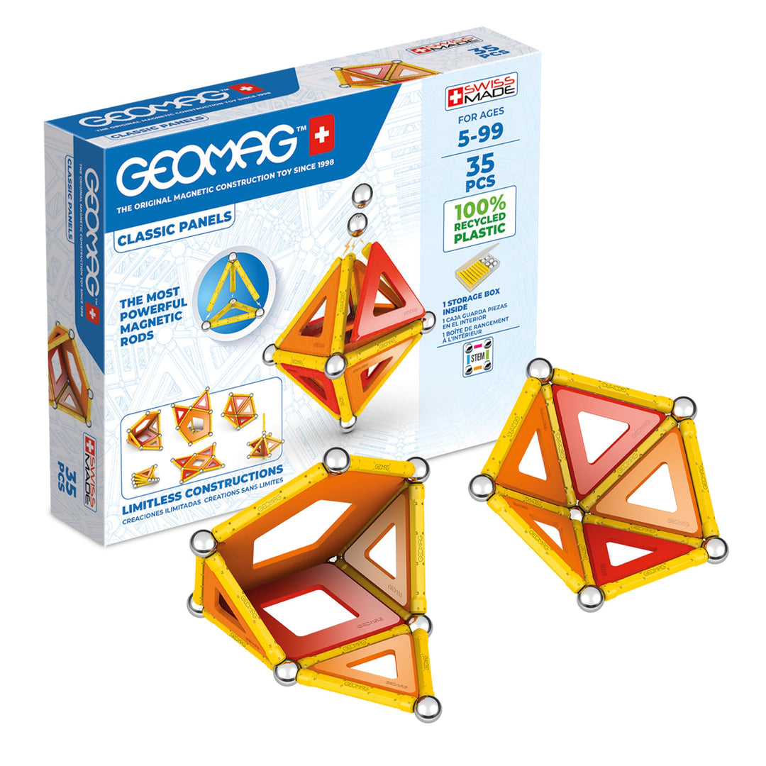 Geomag - Classic Panels 35 Teile - Magnetisches Konstruktionsspielzeug für Kinder - Green Line - Ler