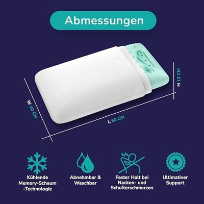 ZenPur – Memory Foam Kissen, Orthopädisches Kissen gegen Nackenschmerzen, Ergonomisches Schlafkissen