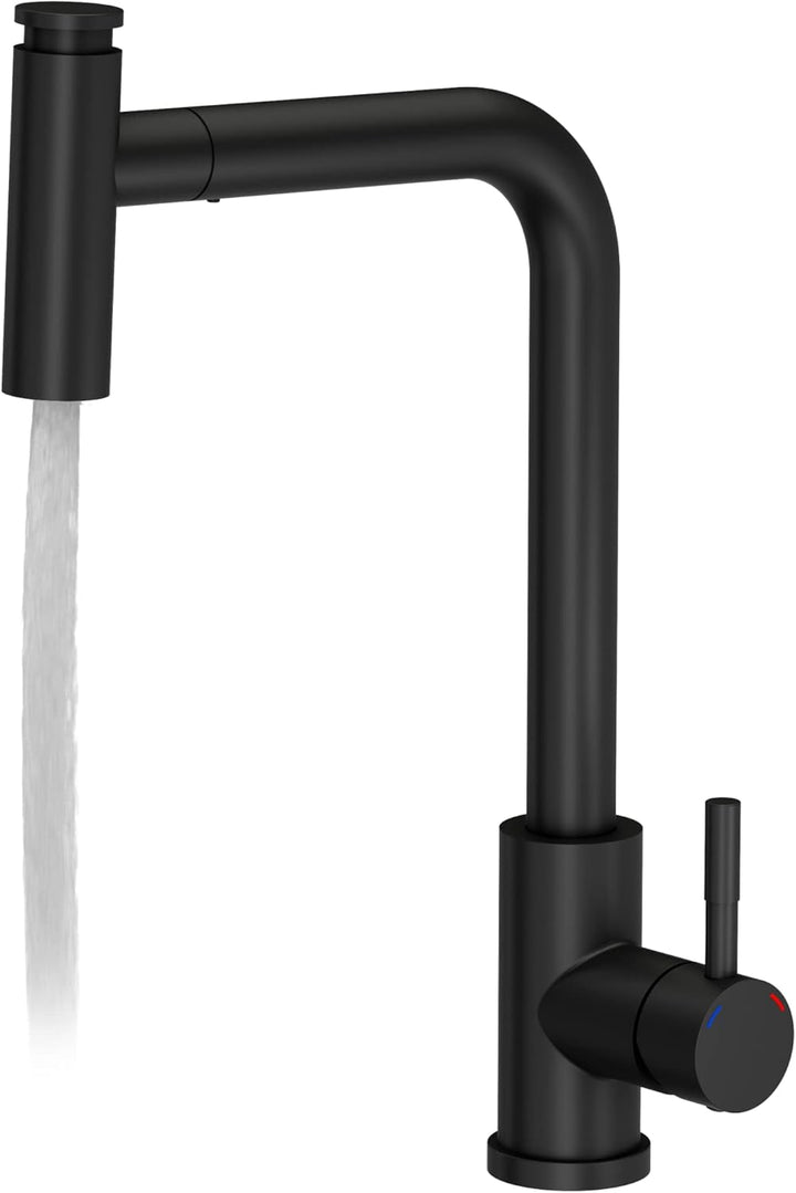 VBChome Spülbecken Schwarz mit Armatur 77 x 44 cm Granit Einzelbecken Einbauspüle gesprenkelt revers