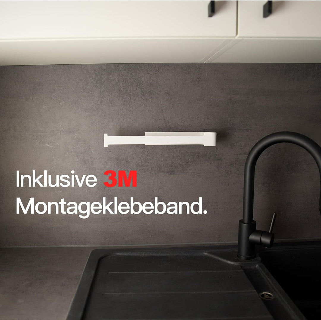 Designfabrik Hamburg Küchenrollenhalter ohne Bohren | Papierrollenhalter Wand | Rollenhalter selbstk