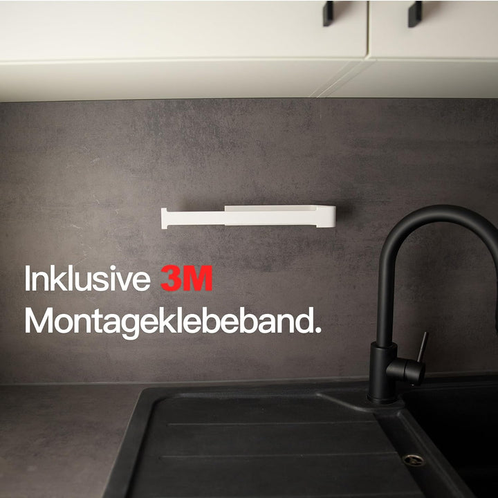 Designfabrik Hamburg Küchenrollenhalter ohne Bohren | Papierrollenhalter Wand | Rollenhalter selbstk